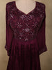 Deep Wine Floral Sequins and Beads Embroidered Design Georgette Anarkali Gown with Dupatta