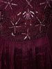 Deep Wine Floral Sequins and Beads Embroidered Design Georgette Anarkali Gown with Dupatta