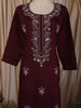 Deep Wine Floral Sequins and Beads Embroidered Design Georgette Palazzo Suit with Dupatta