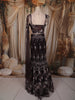 Deep Wine Floral Sequins and Beads Embroidered Design Mermaid Net Lehenga