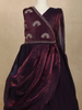 Deep Wine Floral Sequins and Beads Embroidered Design Satin Kids Gown with Attached Dupatta