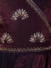 Deep Wine Floral Sequins and Beads Embroidered Design Satin Kids Gown with Attached Dupatta