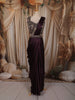 Deep Wine Floral Sequins and Beads Embroidered Design Textured Ready To Wear Saree with Designer Blouse