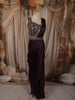 Deep Wine Floral Sequins and Beads Embroidered Design Textured Ready To Wear Saree with Designer Blouse