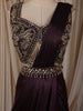 Deep Wine Floral Sequins and Beads Embroidered Design Textured Ready To Wear Saree with Designer Blouse