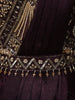 Deep Wine Floral Sequins and Beads Embroidered Design Textured Ready To Wear Saree with Designer Blouse