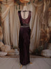 Deep Wine Floral Sequins and Beads Embroidered Design Textured Ready To Wear Saree with Designer Blouse
