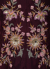 Deep Wine Floral Thread Embroidered Design Crepe Peplum Palazzo Suit with Dupatta