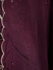 Deep Wine Floral Thread Embroidered Design Georgette Unstitched Salwar Material