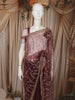 Deep Wine Floral Vine Sequins Embroidered Design Net Party Wear Saree with Designer Border