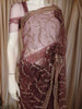 Deep Wine Floral Vine Sequins Embroidered Design Net Party Wear Saree with Designer Border
