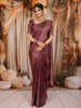 Deep Wine Floral Vine Zari Woven Design Pure Kanchipuram Silk Bridal Wear Saree with Matching Zari Border