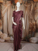 Deep Wine Floral Vine Zari Woven Design Pure Kanchipuram Silk Bridal Wear Saree with Matching Zari Border