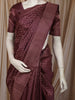 Deep Wine Floral Vine Zari Woven Design Pure Kanchipuram Silk Bridal Wear Saree with Matching Zari Border