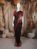 Deep Wine Floral Woven Design Pure Tussar Saree with Contrast Zari Border