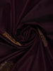 Deep Wine Floral Woven Soft Silk Saree with Sea-Green Contrast Border - Diadem
