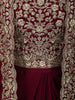Deep Wine Floral Zari Embroidered Design Crepe Skirt Top with Dupatta