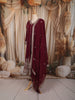 Deep Wine Floral Zari Embroidered Design Georgette Anarkali Salwar Suit with Matching Dupatta