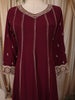 Deep Wine Floral Zari Embroidered Design Georgette Anarkali Salwar Suit with Matching Dupatta
