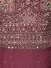 Deep Wine Floral Zari Embroidered Design Georgette Gown with Dupatta