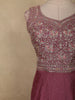 Deep Wine Floral Zari Embroidered Design Georgette Gown with Dupatta