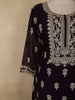 Deep Wine Floral Zari Embroidered Design Georgette Palazzo Suit with Dupatta