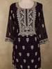 Deep Wine Floral Zari Embroidered Design Georgette Palazzo Suit with Dupatta
