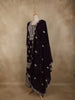 Deep Wine Floral Zari Embroidered Design Georgette Palazzo Suit with Dupatta