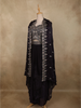Deep Wine Floral Zari Embroidered Design Organza Indo Western Skirt Top with Over Coat
