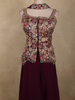 Deep Wine Floral Zari Woven Design Georgette Palazzo Suit with Dupatta