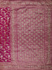 Deep Wine Floral Zari Woven Design Pure Banarasi Silk Designer Saree with Zardozi Work Border