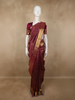 Deep Wine Floral Zari Woven Design Pure Kanchipuram Silk Saree with Zari Border