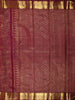 Deep Wine Floral Zari Woven Design Pure Kanchipuram Silk Saree with Zari Border