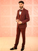 Deep Wine Geometric Beads and Zardozi Embroidered Design Viscose Men's Suit with Matching Pant