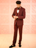 Deep Wine Geometric Beads and Zardozi Embroidered Design Viscose Men's Suit with Matching Pant