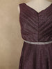 Deep Wine Glitter Embellished Design Net Party Wear Gown with Waist Belt