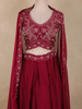 Deep Wine Heave Sequins and Beads Embroidered Design Georgette Skirt Top