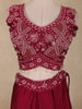 Deep Wine Heave Sequins and Beads Embroidered Design Georgette Skirt Top