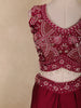 Deep Wine Heave Sequins and Beads Embroidered Design Georgette Skirt Top