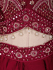 Deep Wine Heave Sequins and Beads Embroidered Design Georgette Skirt Top