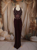 Deep Wine Heavy Beads and Zardozi Embroidered Design Georgette Ready To Wear Saree
