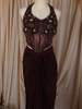 Deep Wine Heavy Beads and Zardozi Embroidered Design Georgette Ready To Wear Saree