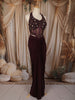 Deep Wine Heavy Beads and Zardozi Embroidered Design Georgette Ready To Wear Saree