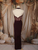 Deep Wine Heavy Beads and Zardozi Embroidered Design Georgette Ready To Wear Saree