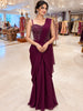 Deep Wine Heavy Floral Beads Embroidered Design Satin Corset Party Wear Gown with Draped Dupatta