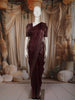 Deep Wine Heavy Sequins Embellished Design Georgette Party Wear Saree with Sequins Border