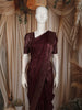 Deep Wine Heavy Sequins Embellished Design Georgette Party Wear Saree with Sequins Border