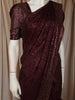 Deep Wine Heavy Sequins Embellished Design Georgette Party Wear Saree with Sequins Border