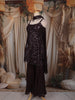 Deep Wine Heavy Sequins Embroidered Design Net Palazzo Suit  with Choker Dupatta