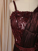 Deep Wine Heavy Sequins Embroidered Design Shimmer Party Wear Indo Western Lehenga Skirt Top with Matching Corset Blouse with Ruffled Border